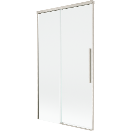 Mexen Rox Duschabtrennung 2-flügelig schiebbar 100 x 150 cm, transparent, gebürsteter Nickel - 8C9-100-001-97-00