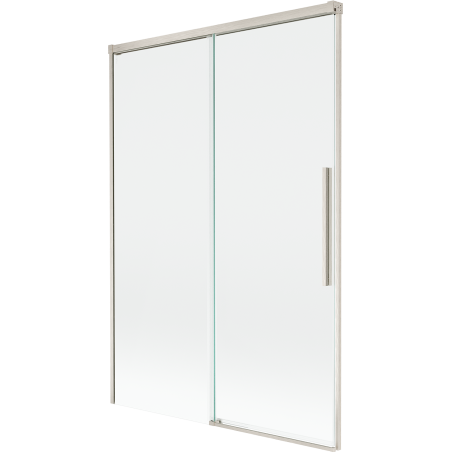Mexen Rox 2-flügelige, verschiebbare Badewannenfaltwand 120 x 150 cm, transparent, gebürstetes Nickel - 8C9-120-001-97-00