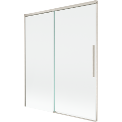 Mexen Rox 2-flügelige verschiebbare Badewannenwand 140 x 150 cm, transparent, gebürstetes Nickel - 8C9-140-001-97-00