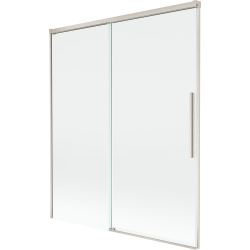 Mexen Rox zweiflügelige, ausziehbare Badewannenabtrennung 140 x 150 cm, transparent, gebürstetes Nickel - 8C9-140-001-97-00