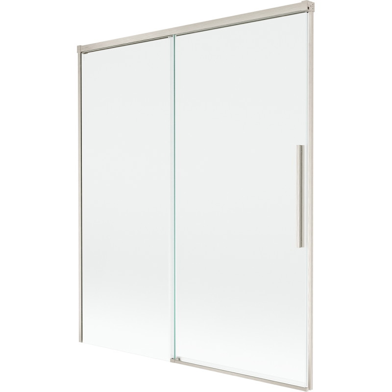 Mexen Rox zweiflügelige, ausziehbare Badewannenabtrennung 140 x 150 cm, transparent, gebürstetes Nickel - 8C9-140-001-97-00