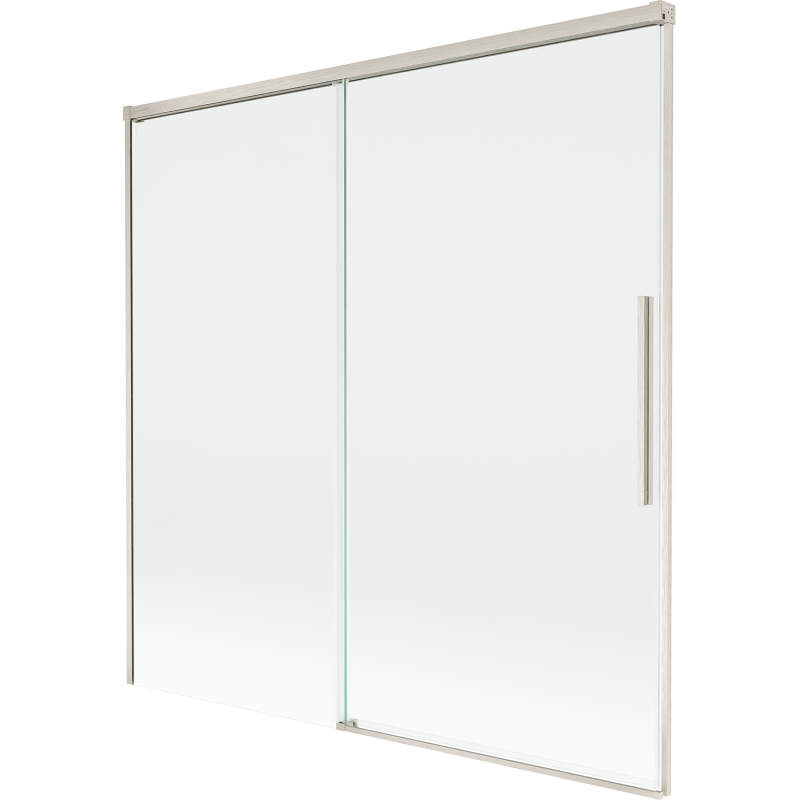 Mexen Rox Duschabtrennung 2-flügelig verschiebbar 160 x 150 cm, transparent, gebürstetes Nickel - 8C9-160-001-97-00