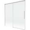 Mexen Rox Duschabtrennung 2-flügelig verschiebbar 160 x 150 cm, transparent, gebürstetes Nickel - 8C9-160-001-97-00