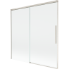 Mexen Rox zweiflügelige Duschwand 160 x 150 cm, transparent, gebürsteter Nickel - 8C9-160-001-97-00