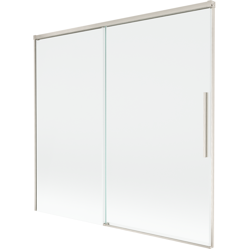 Mexen Rox Badewannenfaltwand 2-flügelig verschiebbar 170 x 150 cm, transparent, gebürsteter Nickel - 8C9-170-001-97-00