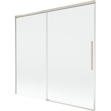 Mexen Rox 2-flügelige, verschiebbare Badewannenwand 170 x 150 cm, transparent, gebürstetes Nickel - 8C9-170-001-97-00