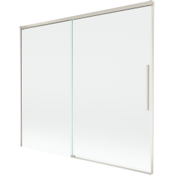 Mexen Rox Badewannenabtrennung 2-flügelig verschiebbar 180 x 150 cm, transparent, gebürsteter Nickel - 8C9-180-001-97-00