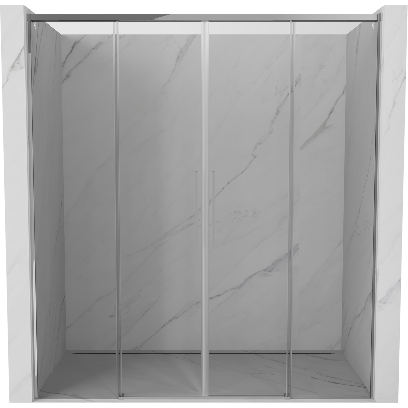 Mexen Rox Duo Schiebetür Duschöffnung 180 cm, transparent, Chrom - 8C2-180-002-01-00