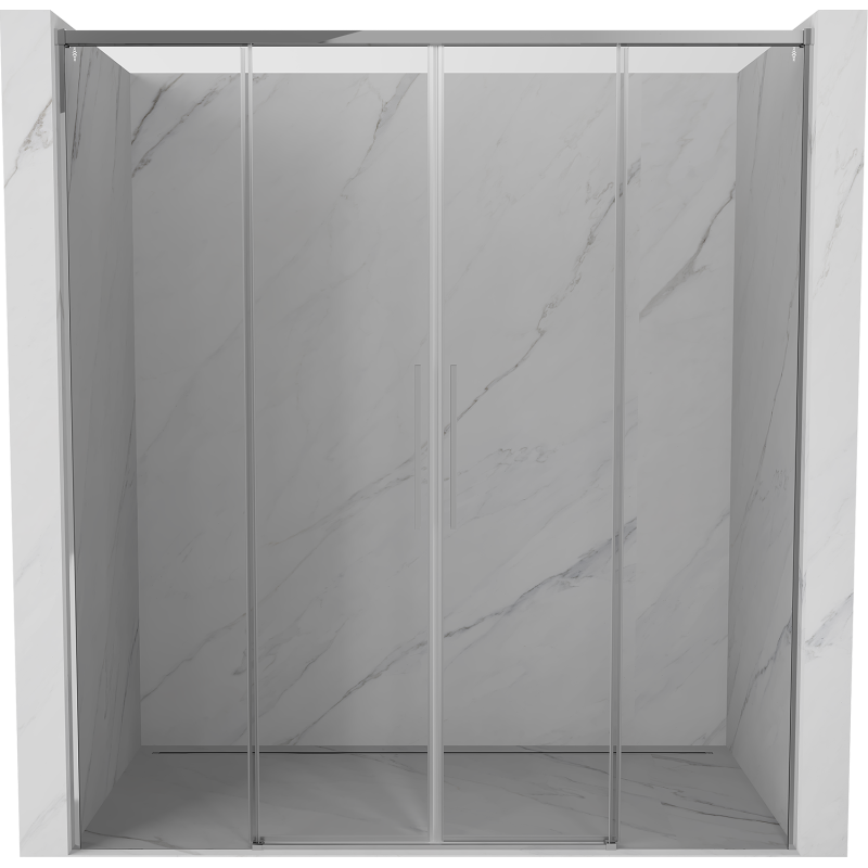 Mexen Rox Duo Schiebetür Duschwand 200 cm, transparent, Chrom - 8C2-200-002-01-00