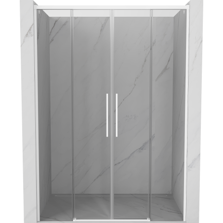 Mexen Rox Duo Schiebetüren für Dusche 150 cm, transparent, weiß - 8C2-150-002-20-00