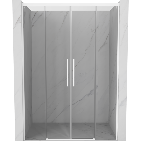 Mexen Rox Duo Schiebeduschtüren 160 cm, transparent, weiß - 8C2-160-002-20-00