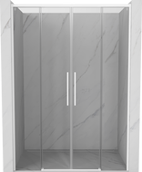 Mexen Rox Duo Schiebeduschtüren 160 cm, transparent, weiß - 8C2-160-002-20-00