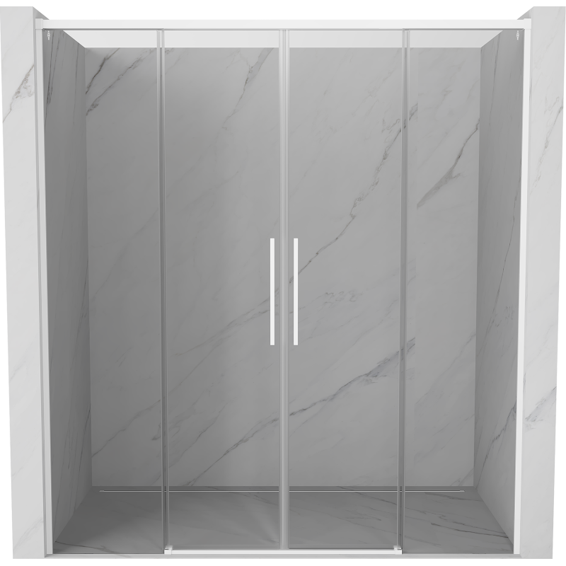 Mexen Rox Duo Schiebetüren für Dusche 170 cm, transparent, weiß - 8C2-170-002-20-00