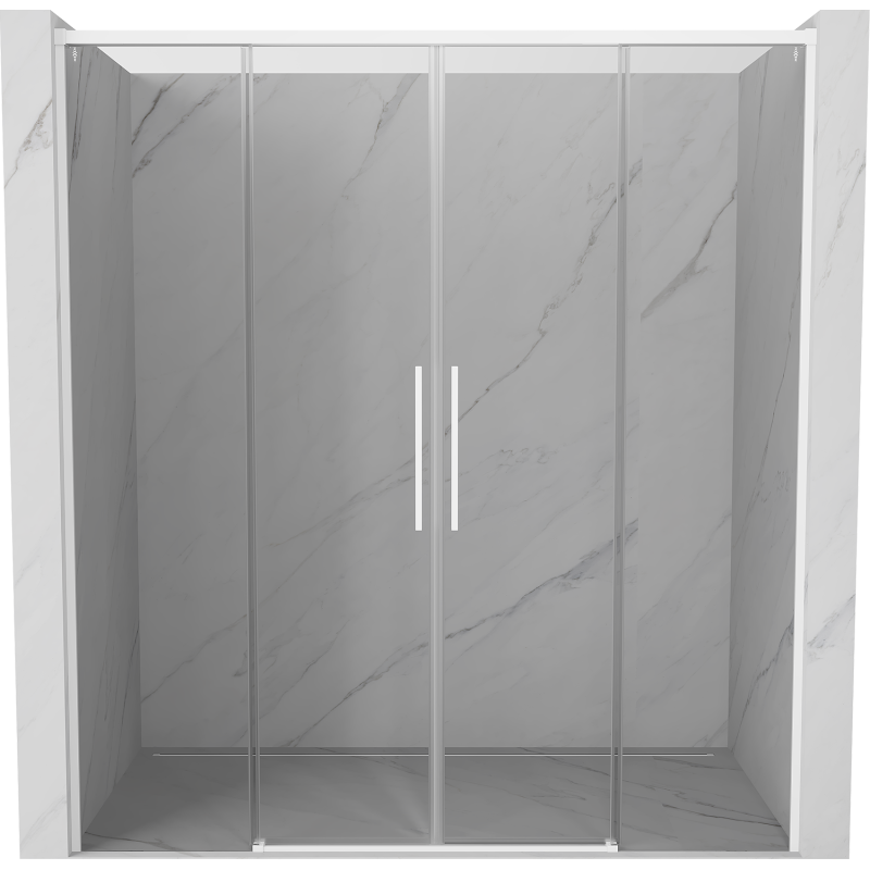 Mexen Rox Duo Duschschiebetüren 200 cm, transparent, weiß - 8C2-200-002-20-00