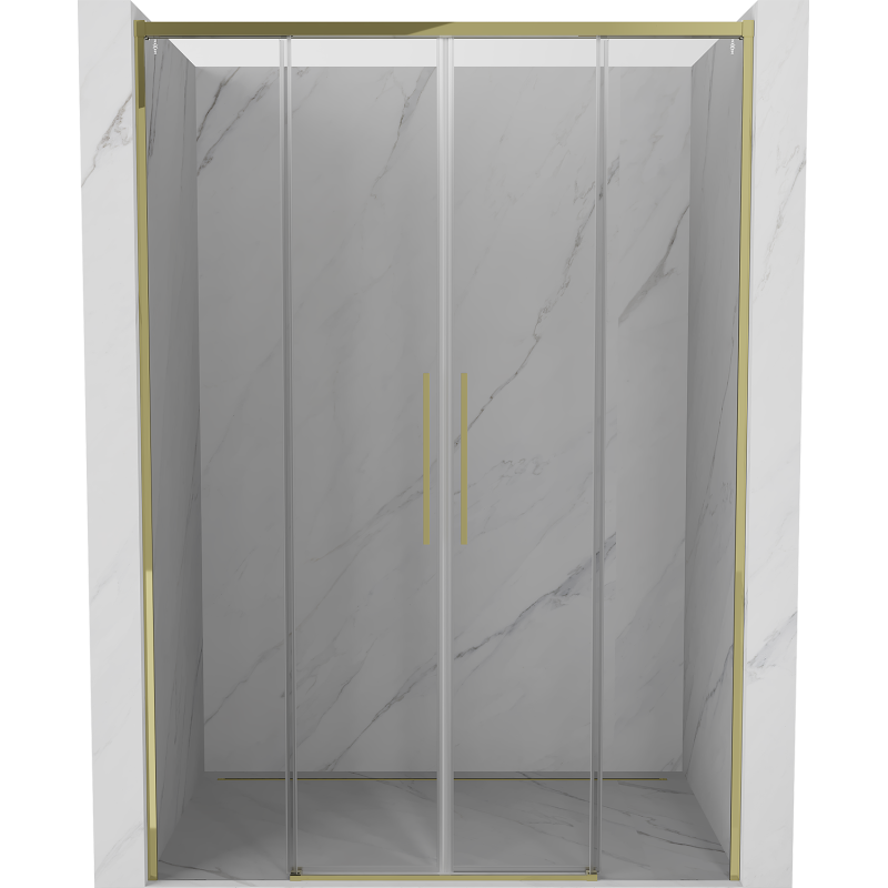Mexen Rox Duo Schiebetüren für Dusche 160 cm, transparent, gold - 8C2-160-002-50-00
