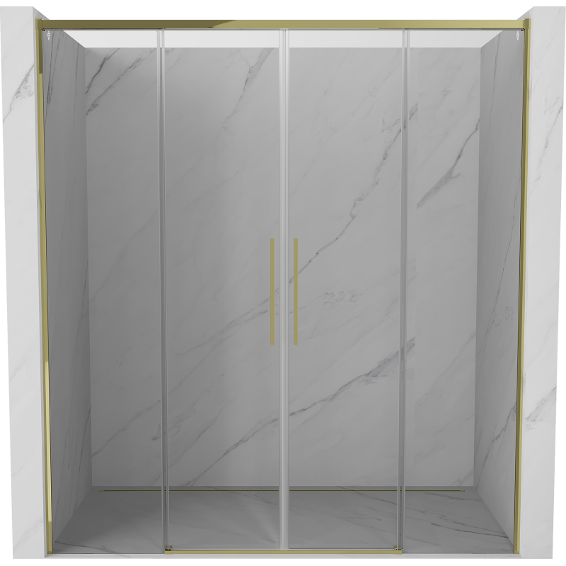 Mexen Rox Duo-Schiebetüren, 190 cm, transparent, gold - 8C2-190-002-50-00