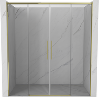 Mexen Rox Duo-Schiebetüren, 190 cm, transparent, gold - 8C2-190-002-50-00