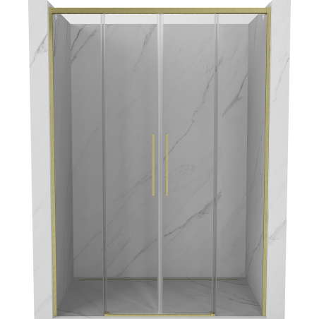 Mexen Rox Duo Schiebeduschtüren 160 cm, transparent, gebürstet gold - 8C2-160-002-55-00