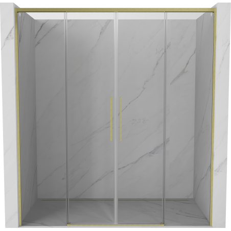 Mexen Rox Duo Schiebetüren für Dusche 190 cm, transparent, gebürstetes Gold - 8C2-190-002-55-00