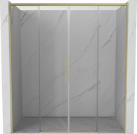 Mexen Rox Duo Schiebetüren für Dusche 190 cm, transparent, gebürstetes Gold - 8C2-190-002-55-00