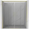 Mexen Rox Duo Schiebeduschtüren 200 cm, transparent, gebürstetes Gold - 8C2-200-002-55-00