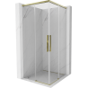Mexen Rox Duo Duschkabine Schiebetür 100 x 100 cm, transparent, gold - 8C2D-100-100-50-00