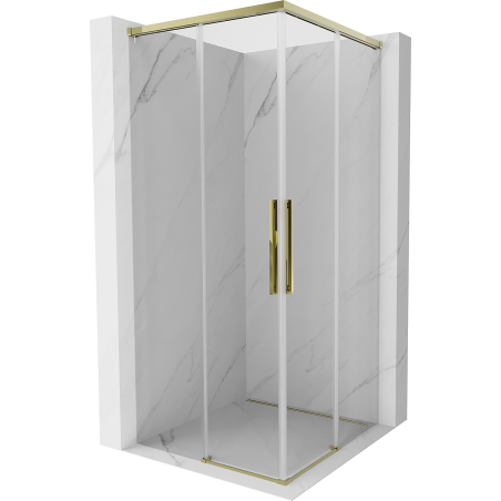 Mexen Rox Duo Duschkabine zum Schieben 110 x 110 cm, transparent, gold - 8C2D-110-110-50-00