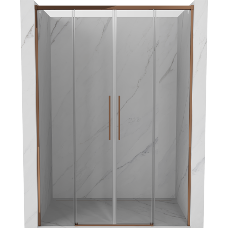 Mexen Rox Duo Schiebetüren für Dusche 160 cm, transparent, Roségold - 8C2-160-002-60-00