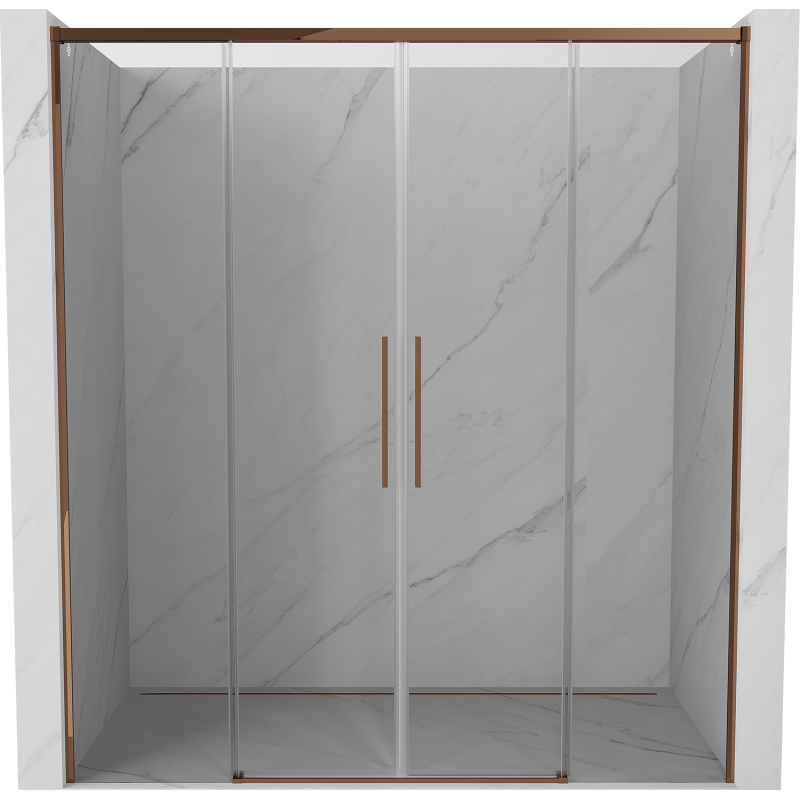 Mexen Rox Duo Schiebetür für Dusche 170 cm, transparent, Roségold - 8C2-170-002-60-00