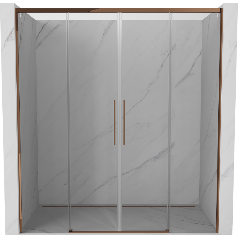Mexen Rox Duo Schiebetüren 180 cm, transparent, Roségold - 8C2-180-002-60-00