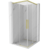 Mexen Rox Duo Schiebeduschkabine 75 x 75 cm, transparent, gebürstetes Gold - 8C2D-075-075-55-00