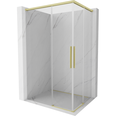 Mexen Rox Duo Schiebeduschkabine 95 x 75 cm, transparent, gebürstetes Gold - 8C2D-095-075-55-00