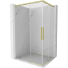 Mexen Rox Duo Schiebeduschkabine 95 x 75 cm, transparent, gebürstetes Gold - 8C2D-095-075-55-00