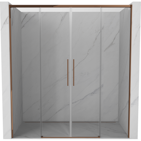 Mexen Rox Duo-Schiebeduschtüren 200 cm, transparent, Roségold - 8C2-200-002-60-00