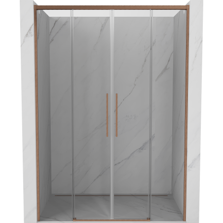 Mexen Rox Duo Schiebetüren für die Dusche 160 cm, transparent, gebürstetes Kupfer - 8C2-160-002-65-00