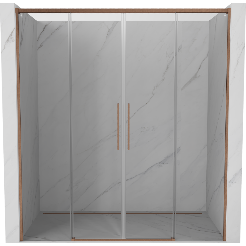 Mexen Rox Duo-Schiebetüren 170 cm, transparent, gebürstetes Kupfer - 8C2-170-002-65-00