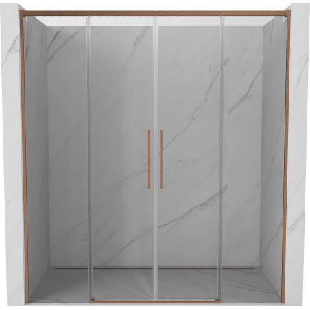 Mexen Rox Duo-Schiebetüren 170 cm, transparent, gebürstetes Kupfer - 8C2-170-002-65-00