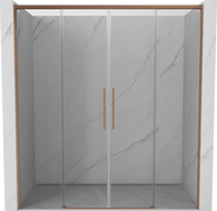 Mexen Rox Duo-Schiebetüren 170 cm, transparent, gebürstetes Kupfer - 8C2-170-002-65-00