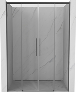 Mexen Rox Duo Schiebetüren für die Dusche 160 cm, transparent, gebürstet Gun Gray - 8C2-160-002-66-00