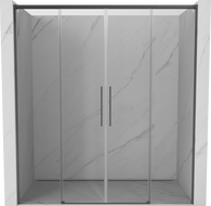 Mexen Rox Duo Schiebetüren für die Dusche 180 cm, transparent, gebürstet in Gun Gray - 8C2-180-002-66-00
