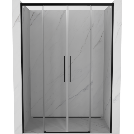 Mexen Rox Duo Schiebetür-Duschwand 160 cm, transparent, schwarz - 8C2-160-002-70-00