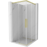 Mexen Rox Duo Schiebedusche 85 x 85 cm, transparent, gebürstetes Gold - 8C2D-085-085-55-00