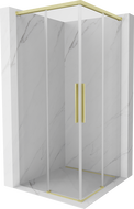Mexen Rox Duo Schiebedusche 85 x 85 cm, transparent, gebürstetes Gold - 8C2D-085-085-55-00