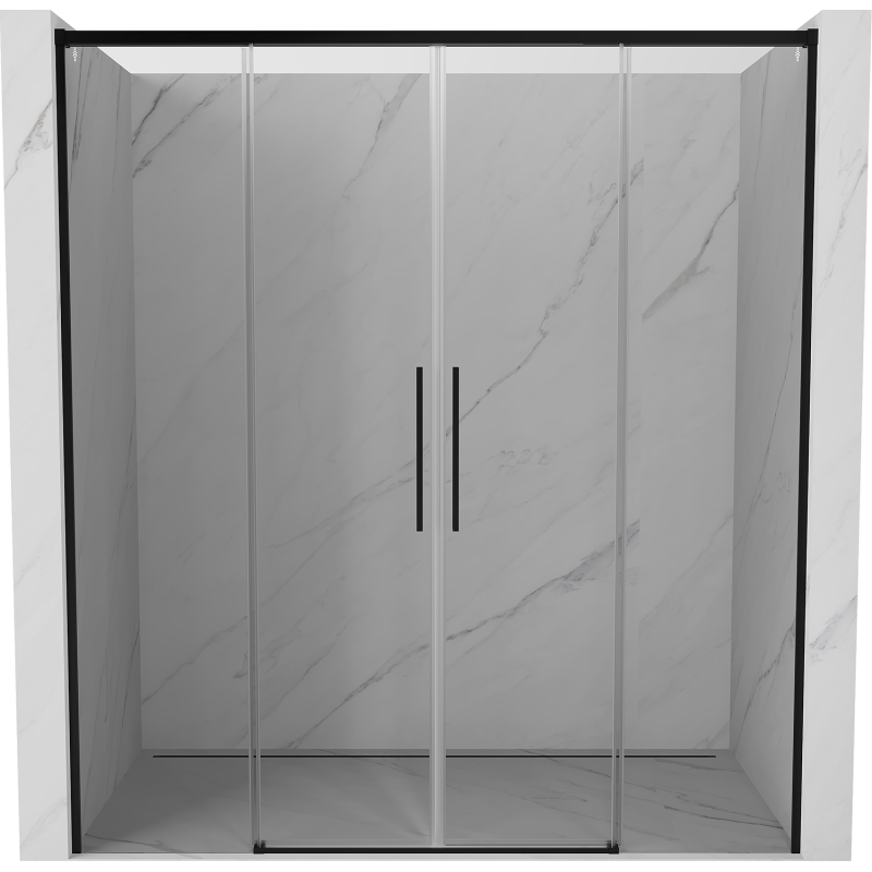 Mexen Rox Duo Duschschiebetüren 180 cm, transparent, schwarz - 8C2-180-002-70-00