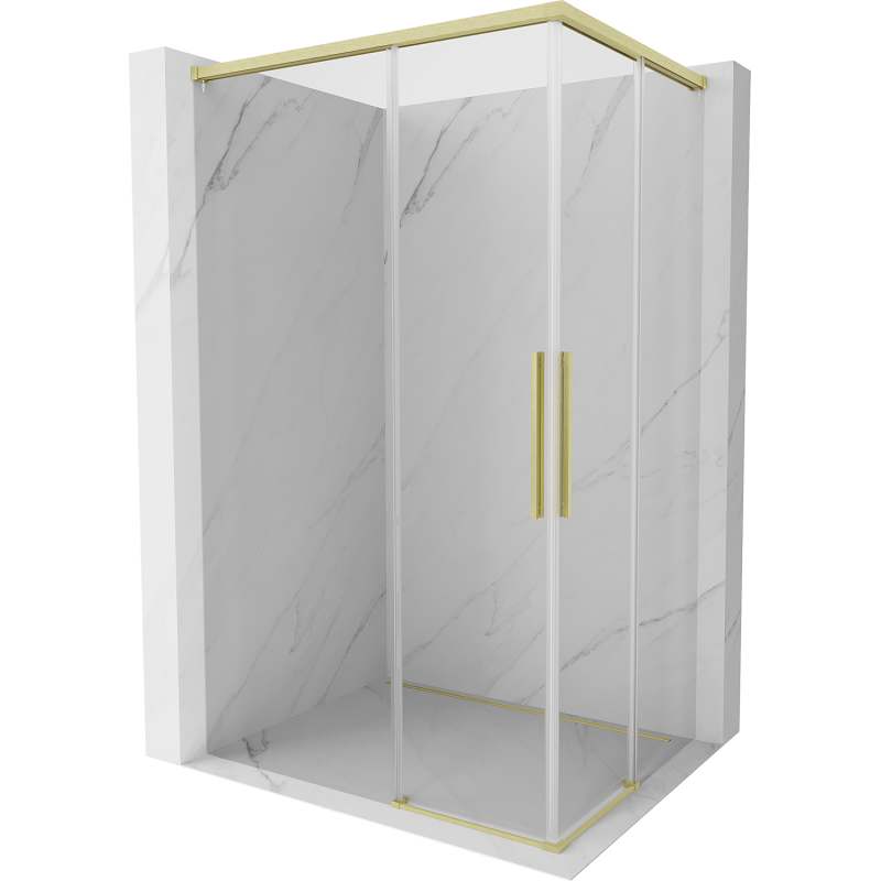 Mexen Rox Duo Schiebedusche 120 x 85 cm, transparent, gebürstetes Gold - 8C2D-120-085-55-00