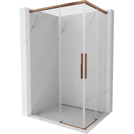 Mexen Rox Duo Duschkabine Schiebetür 110 x 75 cm, transparent, Roségold - 8C2D-110-075-60-00