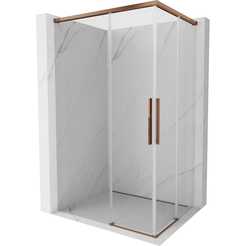 Mexen Rox Duo Duschkabine, schiebbar 95 x 80 cm, transparent, Roségold - 8C2D-095-080-60-00
