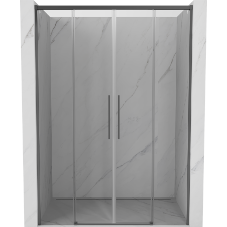 Mexen Rox Duo Schiebetüren Duschwand 140 cm, transparent, Gun Metal - 8C2-140-002-95-00