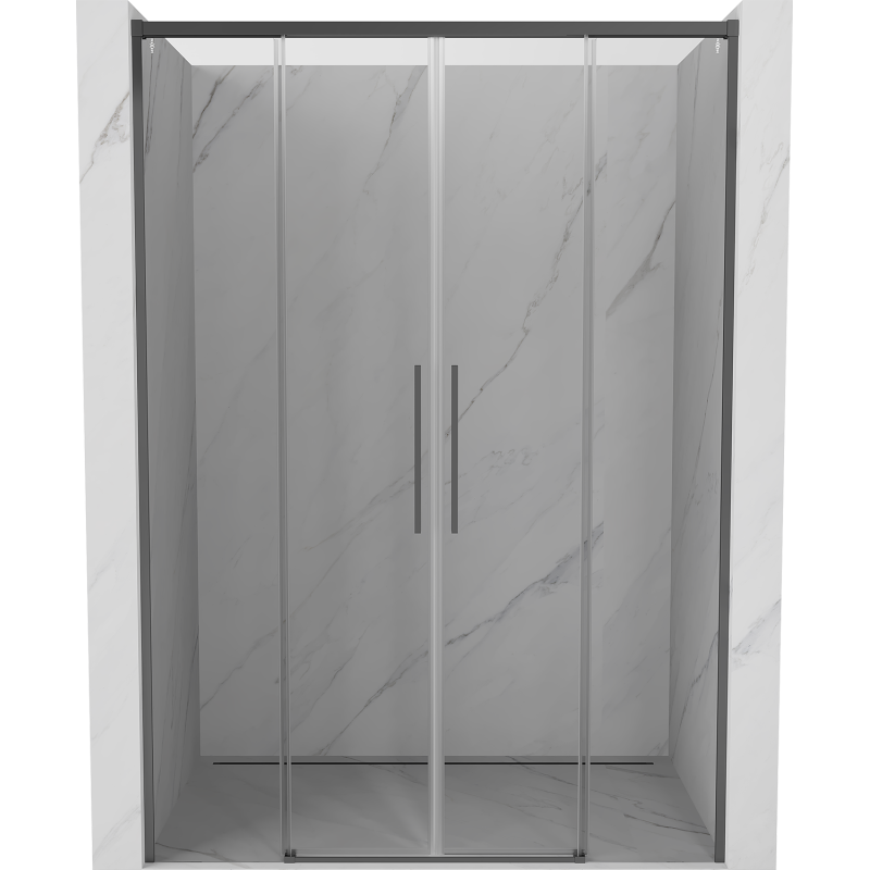 Mexen Rox Duo-Schiebeduschtüren 150 cm, transparent, Gun Metal - 8C2-150-002-95-00