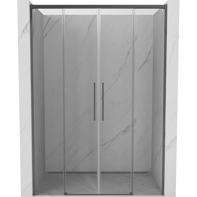 Mexen Rox Duo Schiebetüren 160 cm, transparent, Gunmetal - 8C2-160-002-95-00